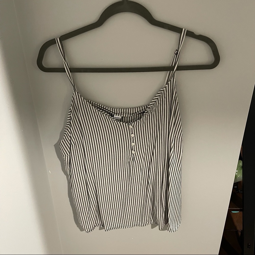 Gray & White striped tank